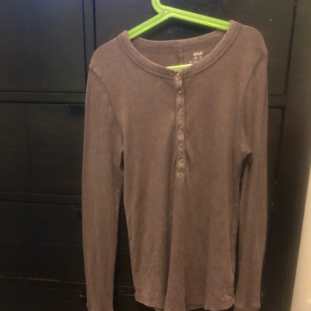 Brown long sleeve shirt from aerie